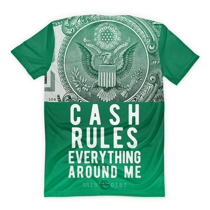 T-shirt 'CASH RULES Lets Get It' Tan - Taille XL, Marque Eighty Eight, Occasion Très Bon état