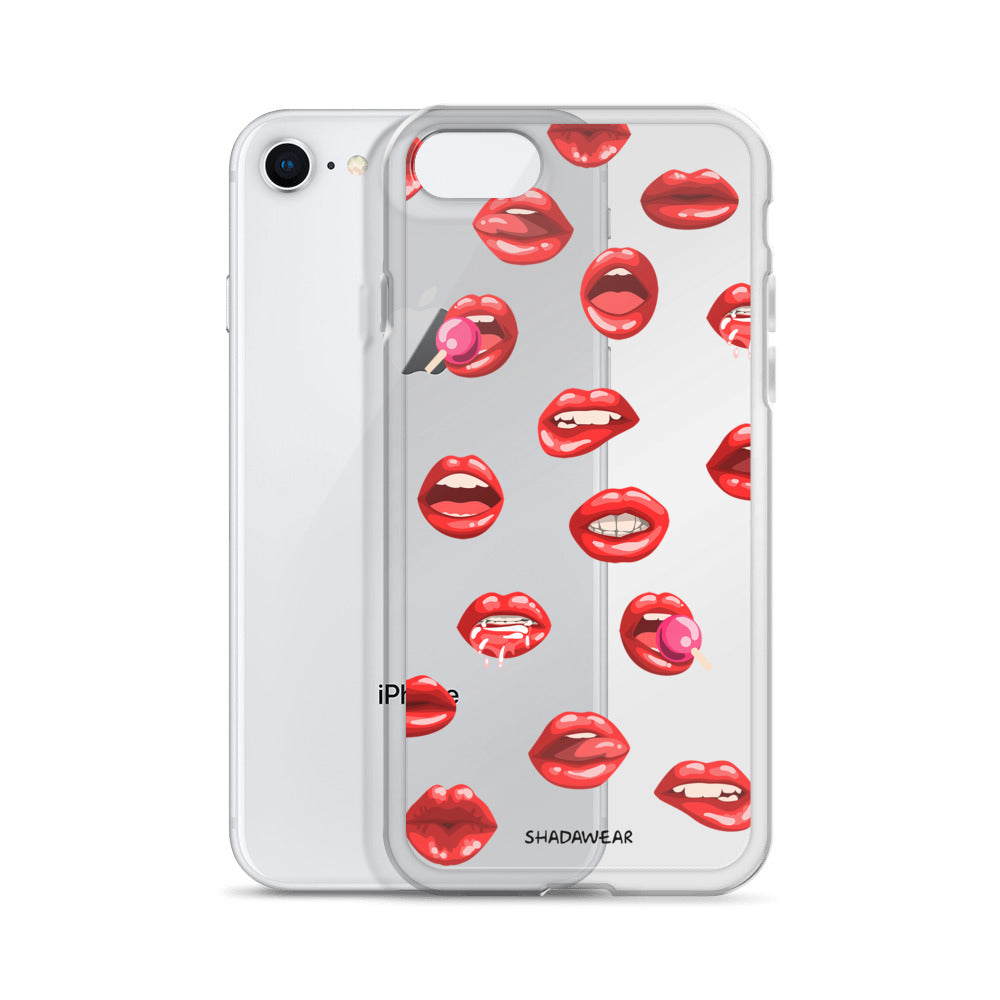 lips phone case Red Lips Pattern iPhone Case iPhone 11 / Glossy