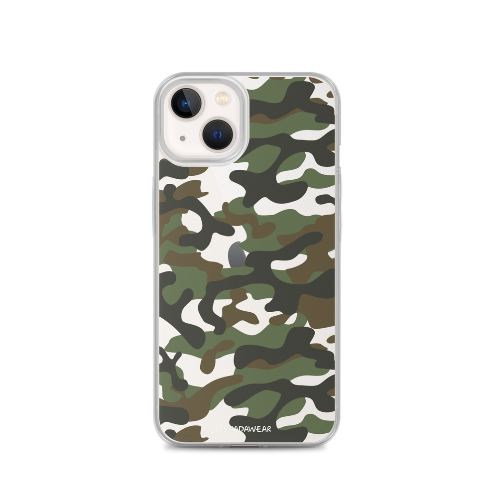 Green Camo | Clear iPhone Case