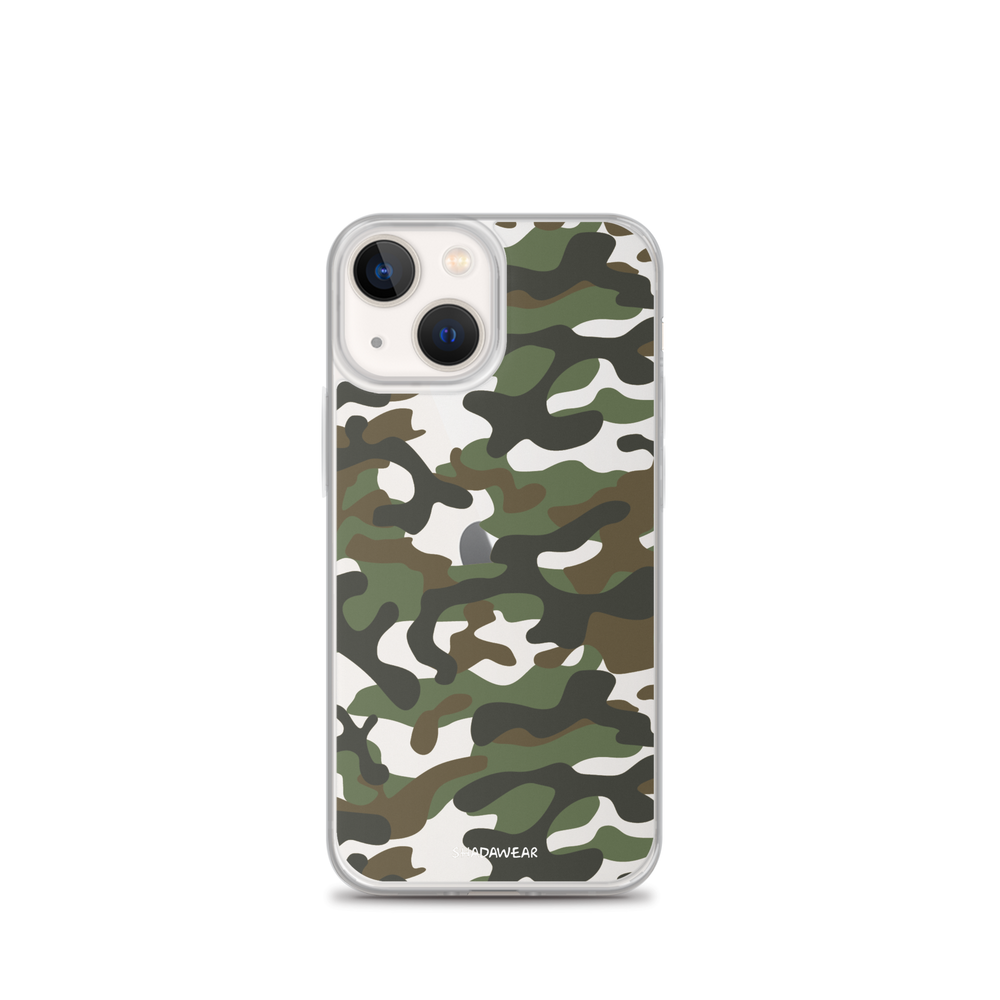 Green Camo | Clear iPhone Case