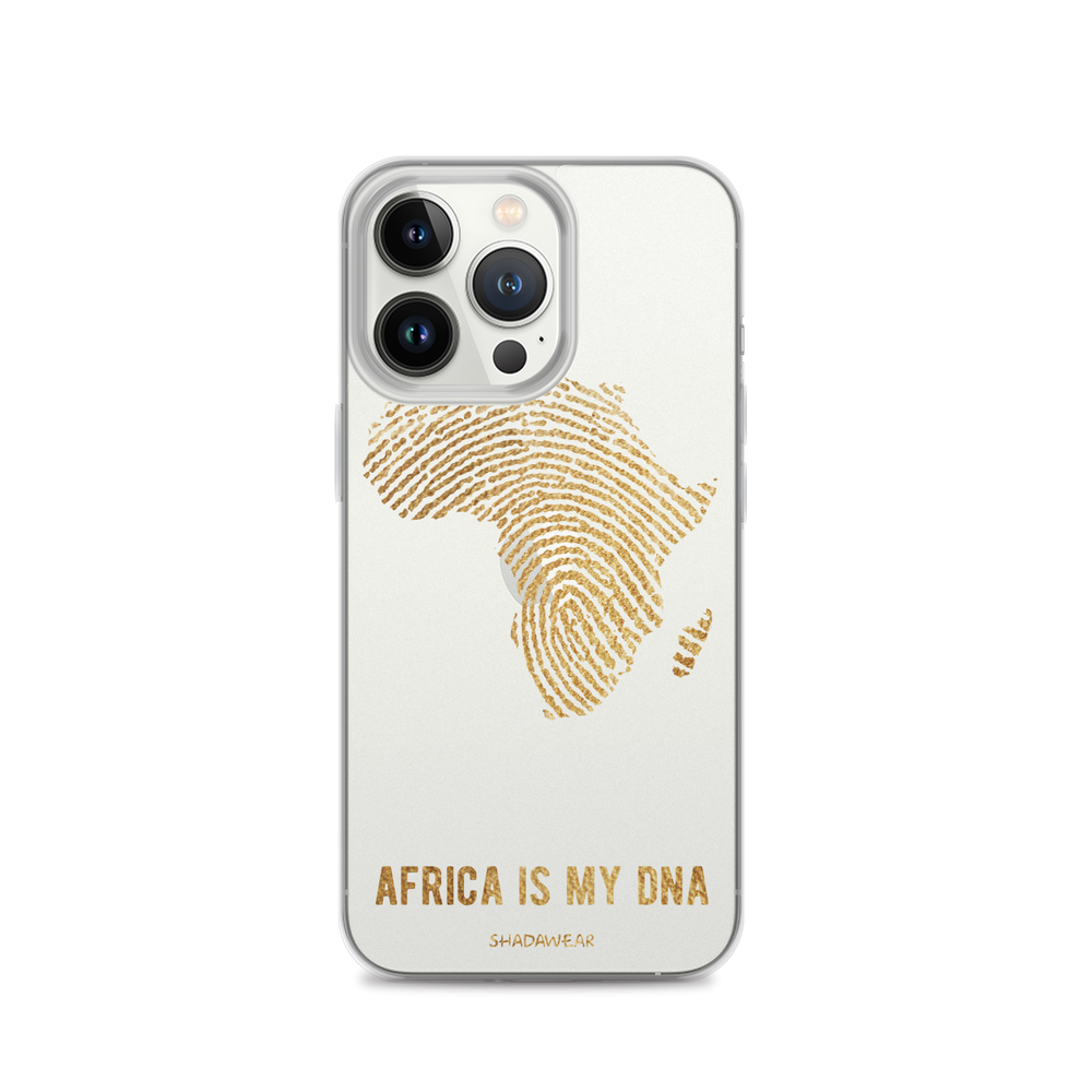 Africa is my DNA | Gold | Clear iPhone Case