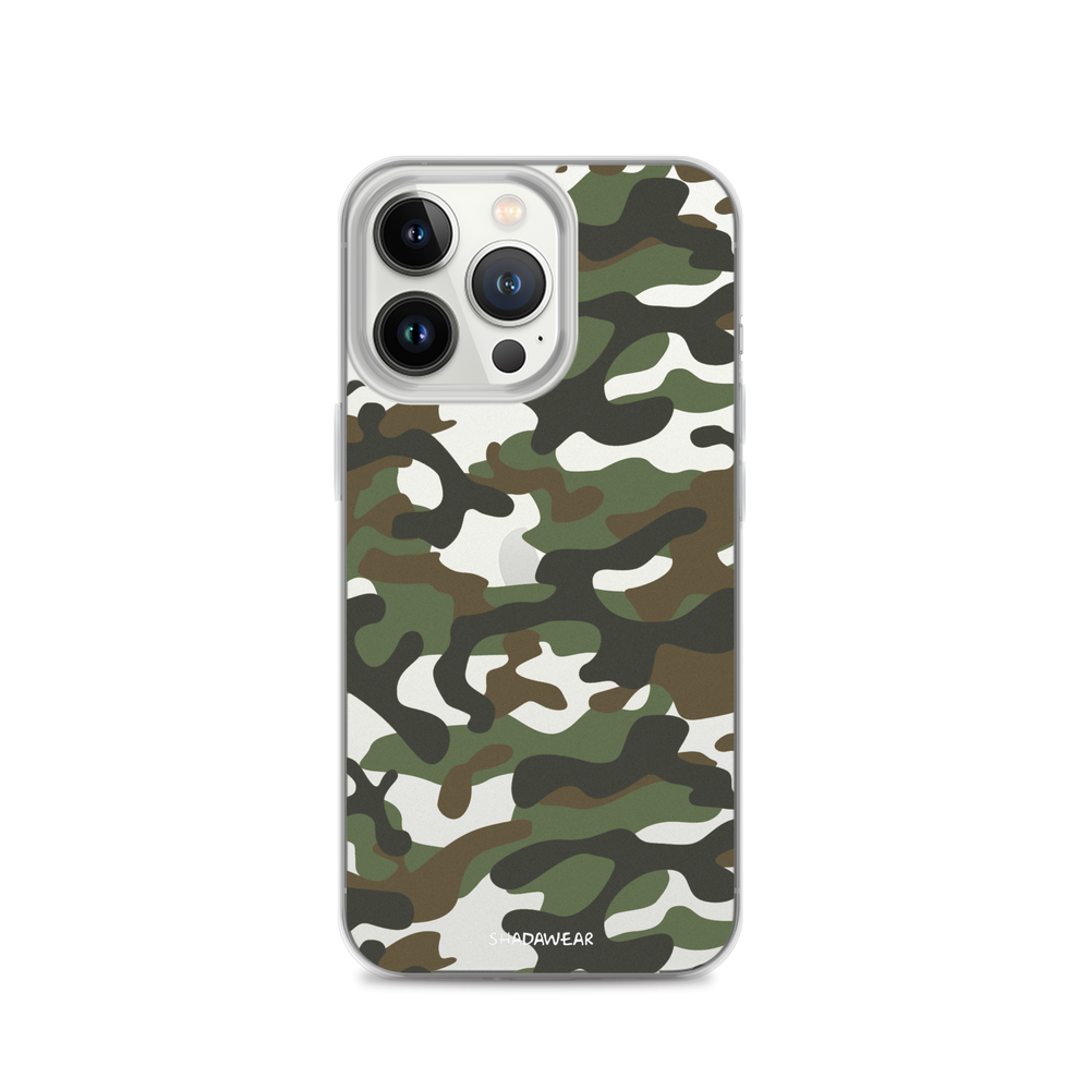 Green Camo | Clear iPhone Case