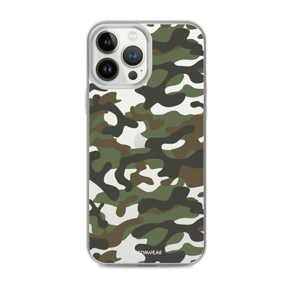 Green Camo | Clear iPhone Case