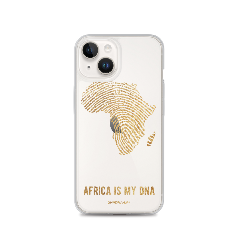 Africa is my DNA | Gold | Clear iPhone Case