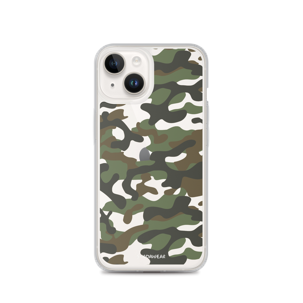 Green Camo | Clear iPhone Case