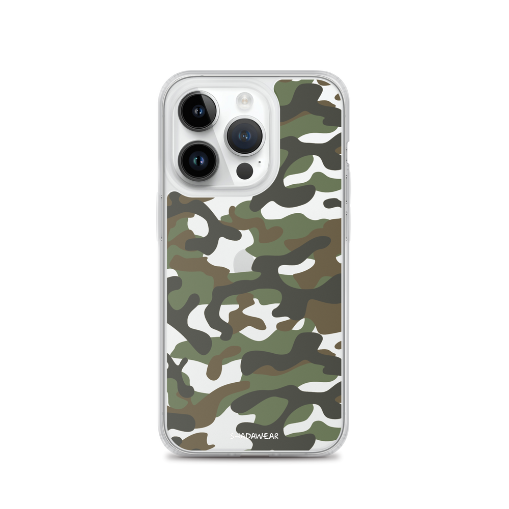 Green Camo | Clear iPhone Case