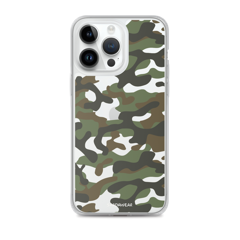 Green Camo | Clear iPhone Case