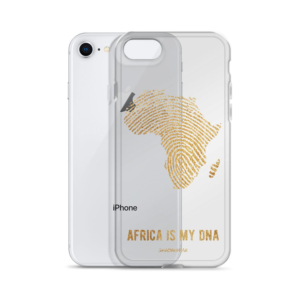 Africa is my DNA | Gold | Clear iPhone Case