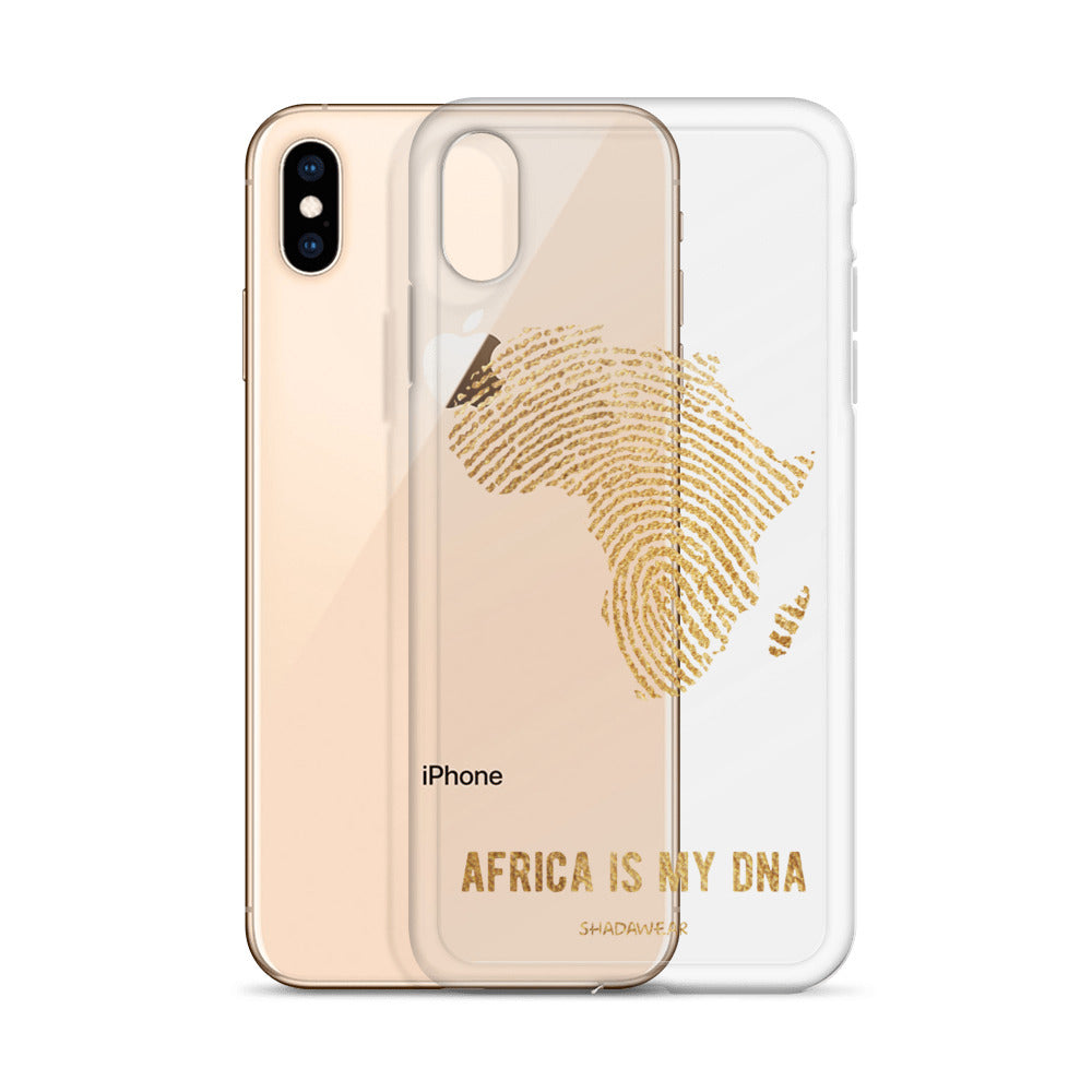 Africa is my DNA | Gold | Clear iPhone Case