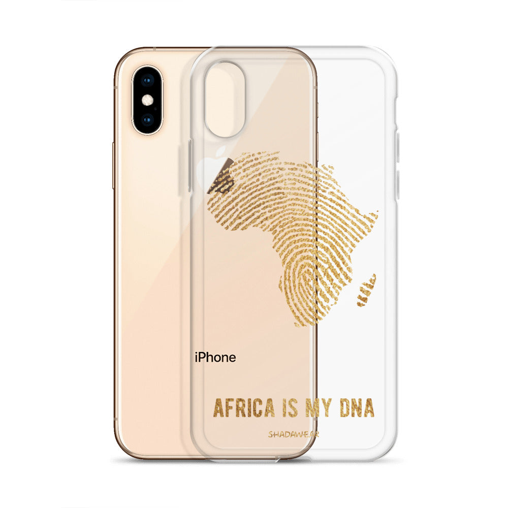 Africa is my DNA | Gold | Clear iPhone Case