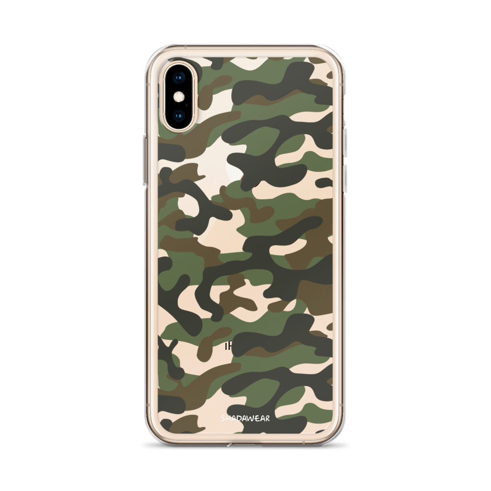 Green Camo | Clear iPhone Case