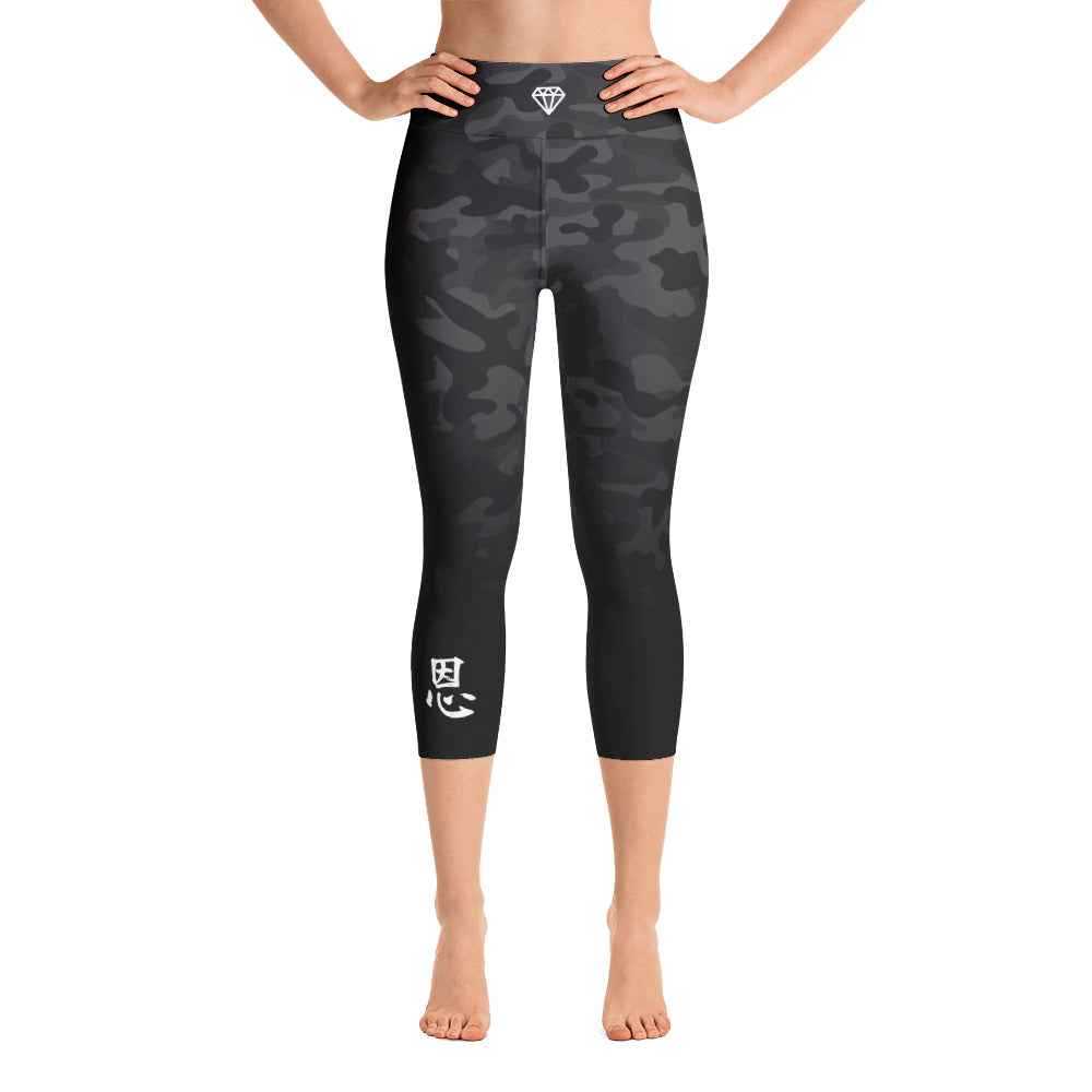 Black Camo | Yoga Capri Leggings