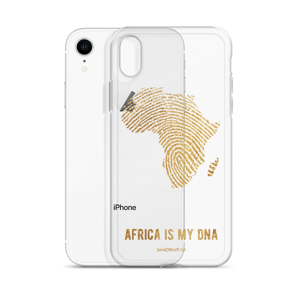 Africa is my DNA | Gold | Clear iPhone Case