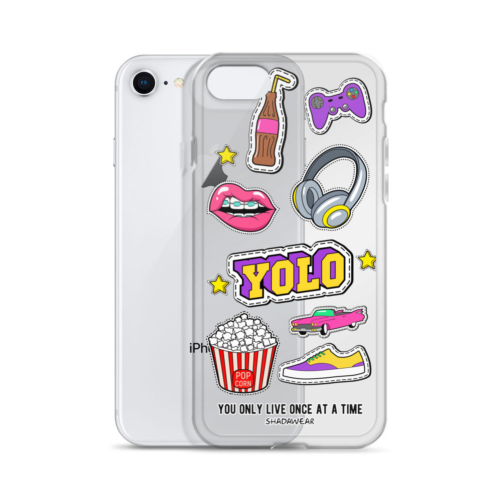 YOLO stickers | Clear iPhone Case