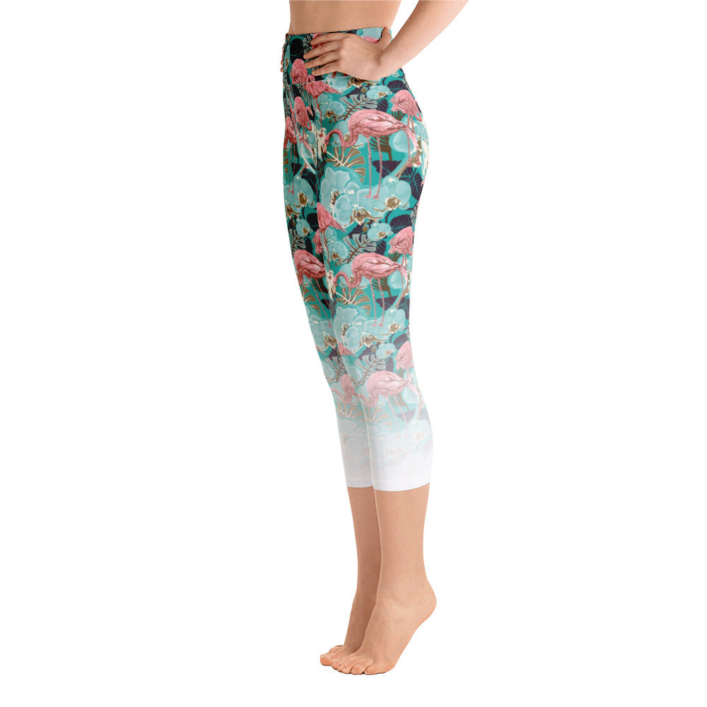 Flamingo | Yoga Capri Leggings