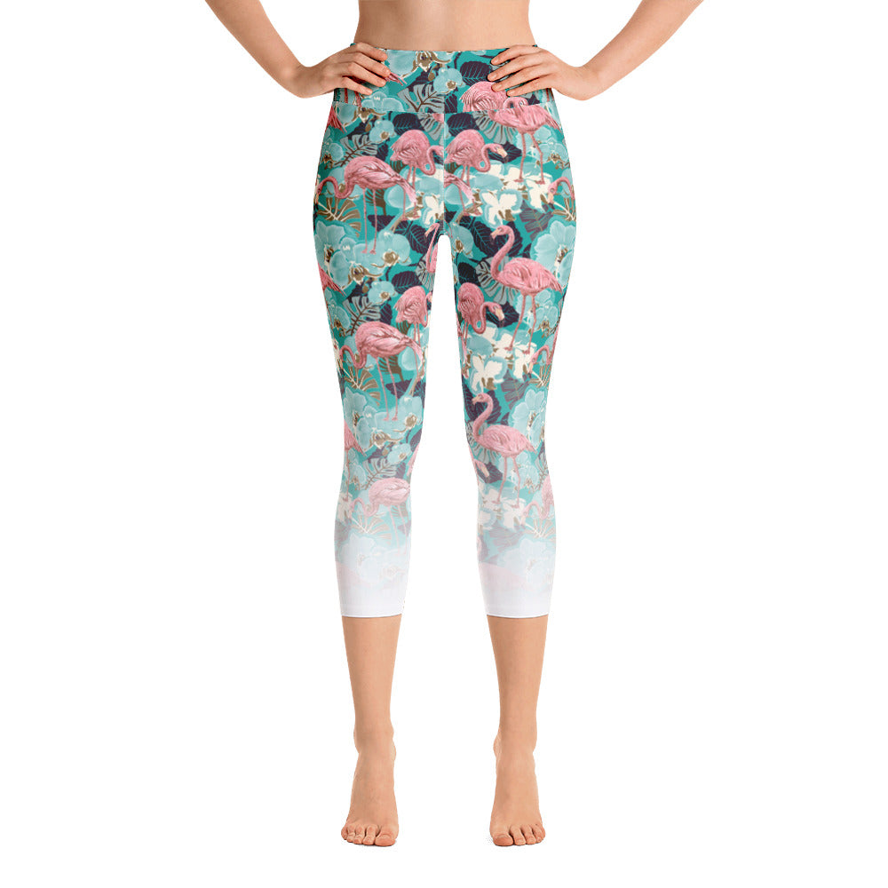 Flamingo | Yoga Capri Leggings