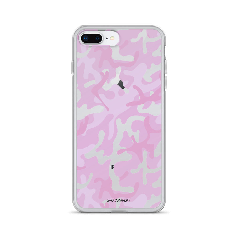 Pink  Camo | Clear iPhone Case