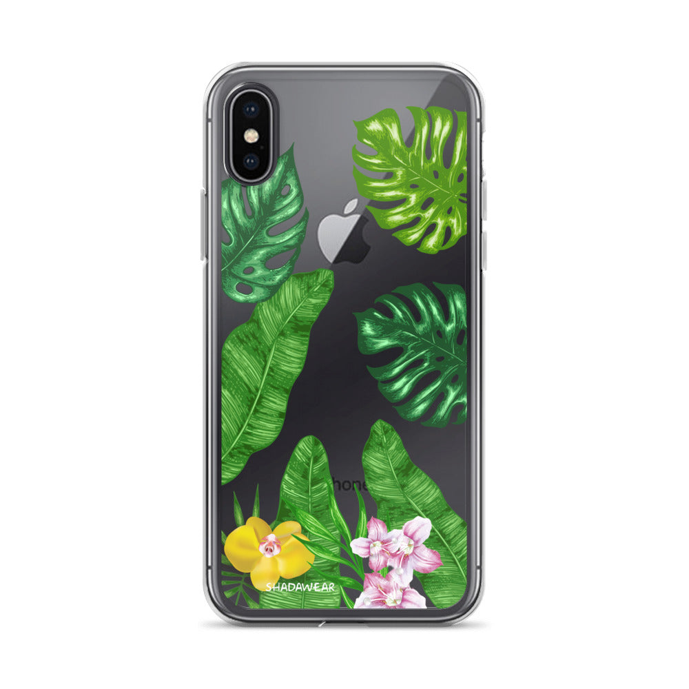 Tropical leaves | Clear iPhone Case