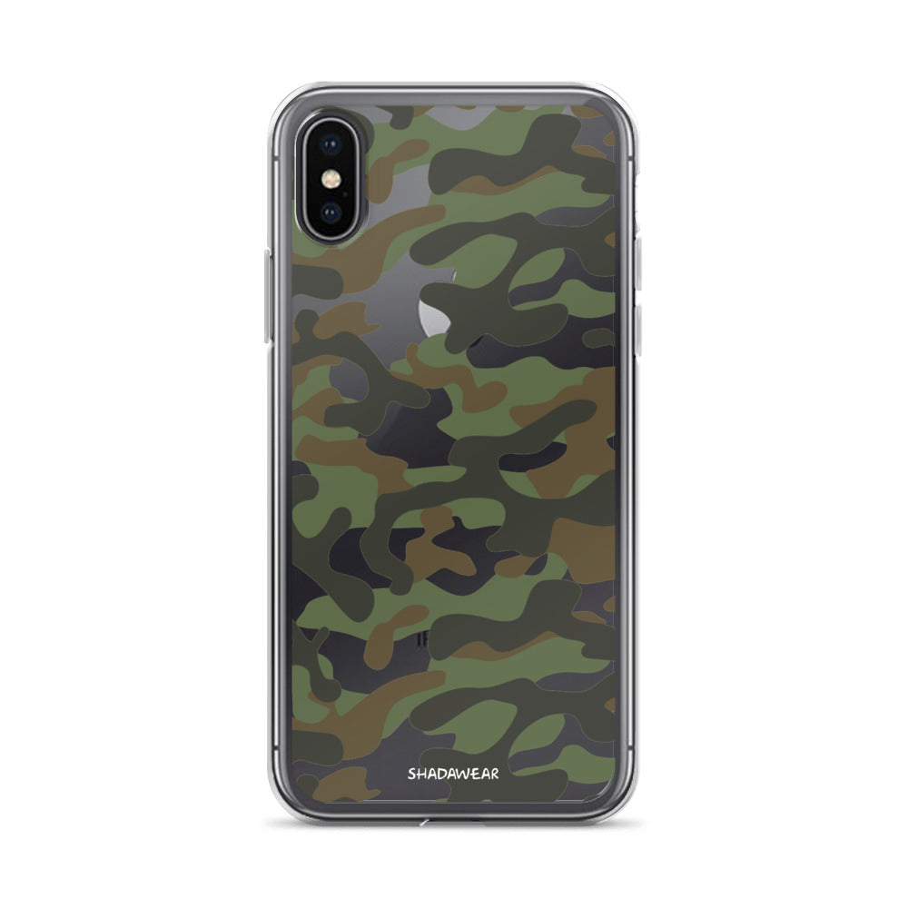 Green Camo | Clear iPhone Case