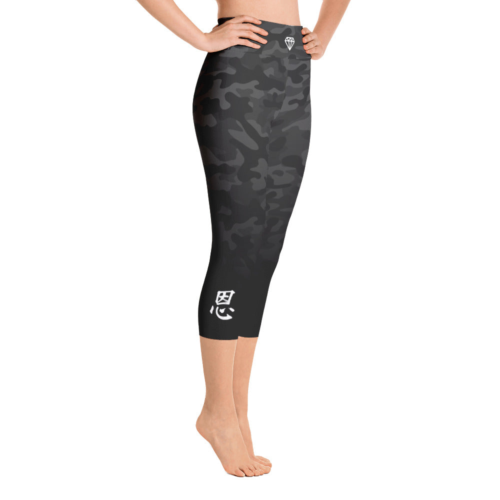 Black Camo | Yoga Capri Leggings