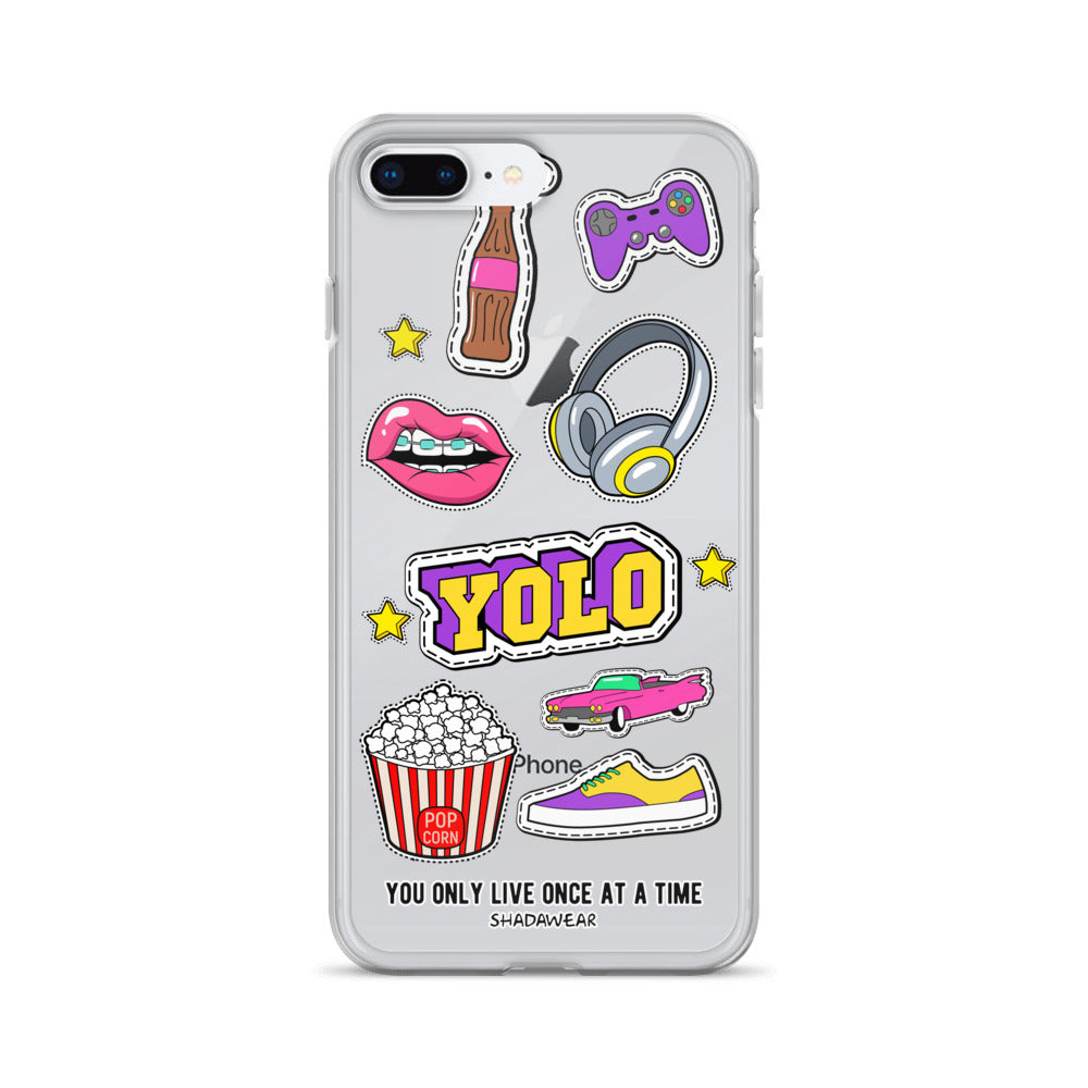 YOLO stickers | Clear iPhone Case